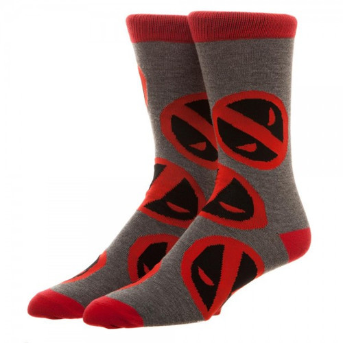 Marvel Deadpool Large All-Over Print Crew Socks