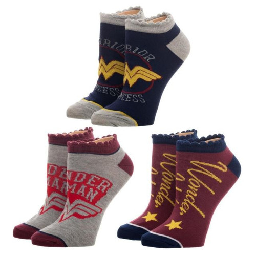 DC Comics Wonder Woman 3-Pack Ankle Socks