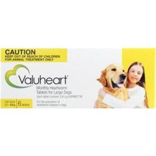 Valuheart Monthly Heartworm Tablets for Large Dogs 45-88 lbs - Gold 6 Pack