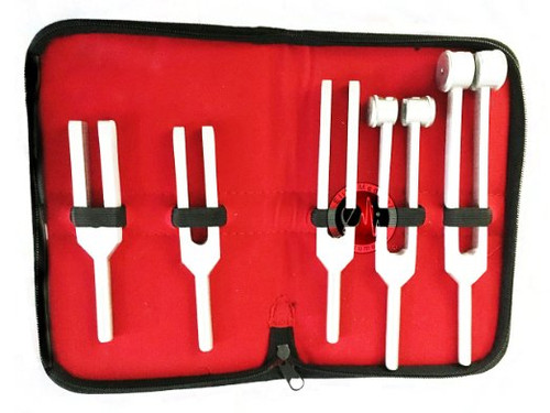EMI 5 Piece Tuning Fork Set - 128, 256, 512, 1024, 2048 cycles from Elite Medical Instruments EMI 5 Piece Tuning Fork Set - 128, 256, 512, 1024, 2048 cycles from Elite Medical Instruments