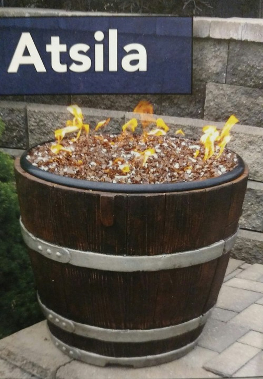 Atsila Wine Barrel Gas Fire Pit Atsila Gas Wine Barrel Fire Pit, Hudson River Stove Works - Atsila Wine Barrel Gas Fire Pit