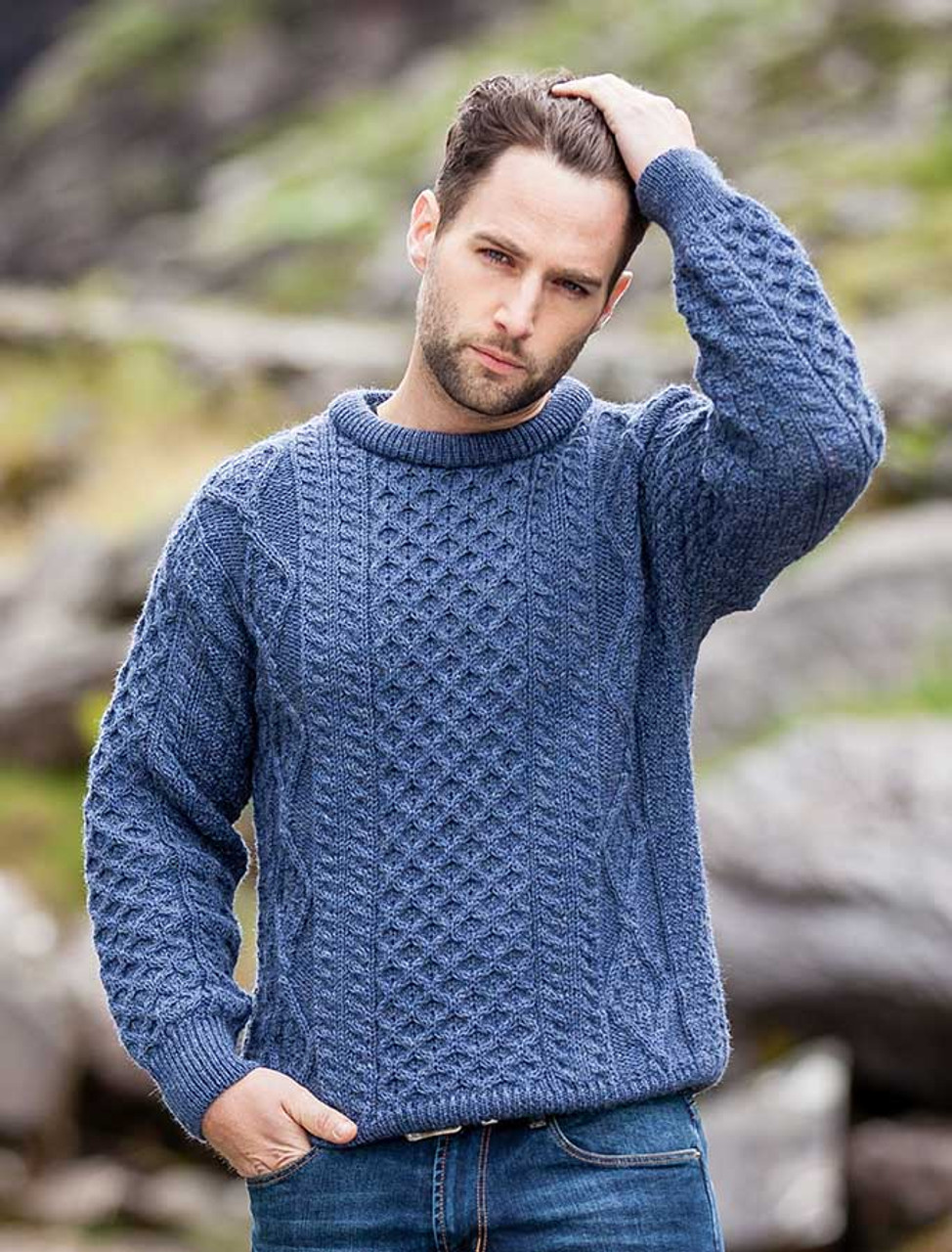  Men  s Irish sweater  mens fisherman sweaters  wool sweater 