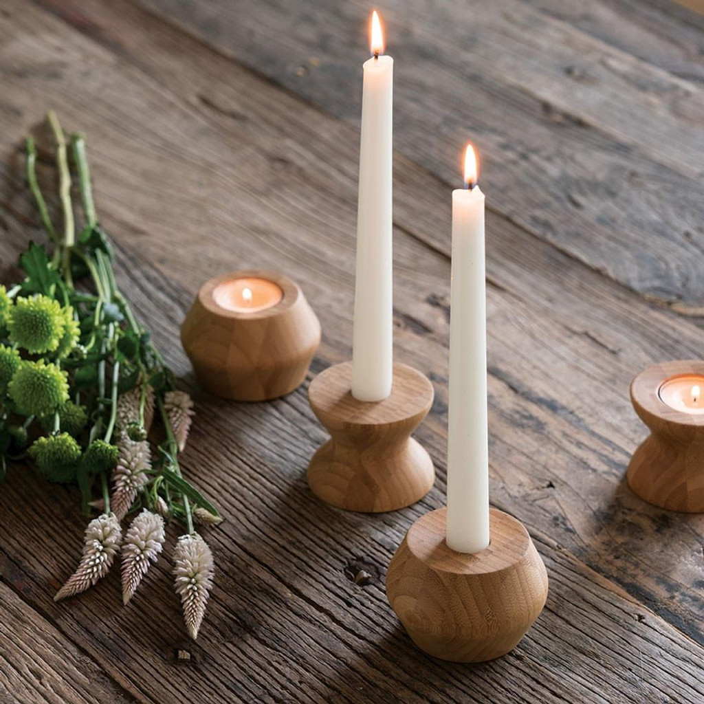 Reversible Bamboo Candle Holder