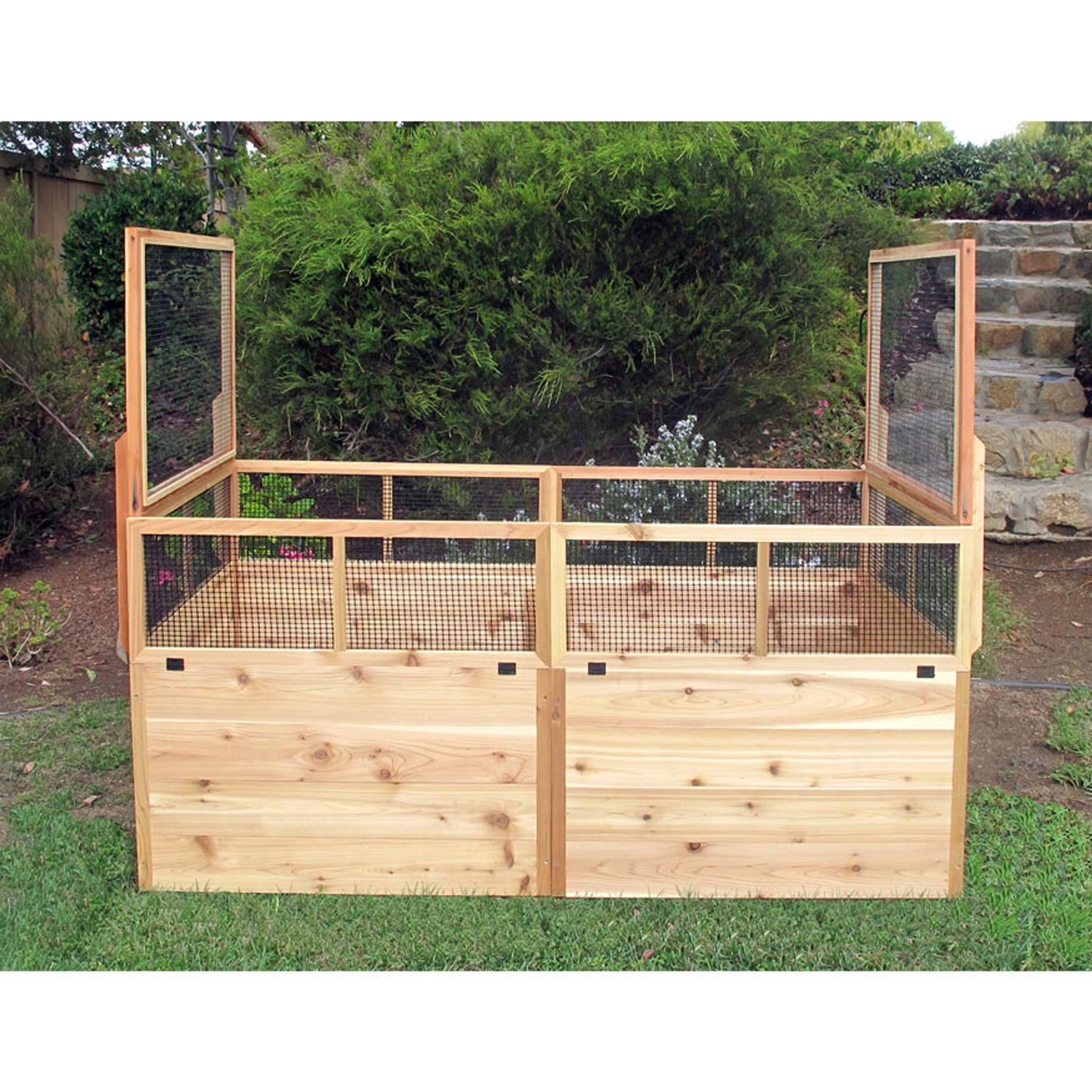 3' x 6' Raised Garden Bed with Fence and Trellis ...