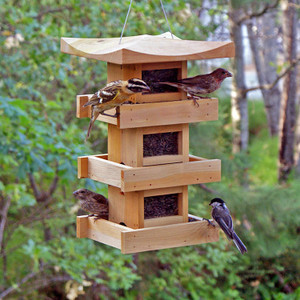 Natural Cedar Pagoda Bird Feeder