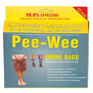 Pee Wee Portable Unisex Urine Bags - 12 Pack