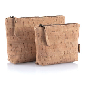 Cork Fabric Travel Zip Pouches