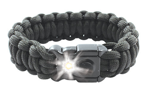 Paracord bracelet with built-in LED light