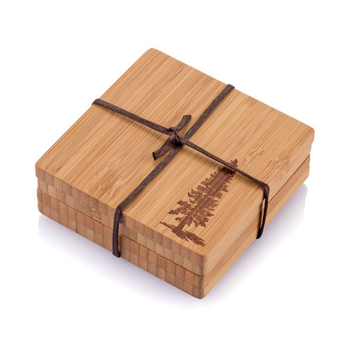 Bambu Pine Tree Coasters - Set of 4