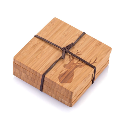 Bambu Stag Coasters - Set of 4