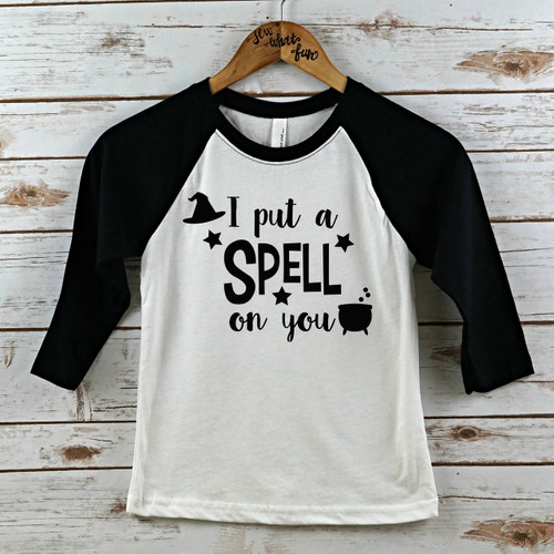 I put a spell on you Halloween raglan