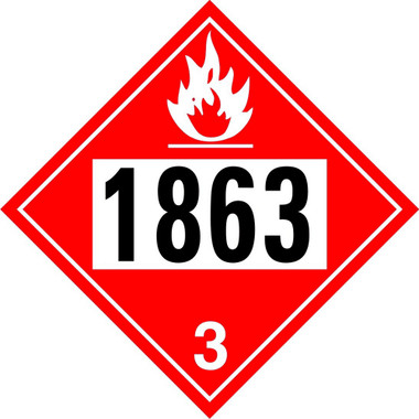 1863 Fuel Class 3 Placard 1863 Fuel Class 3 Placard