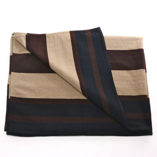 Merino Wool Wide Stripe Chief's Blanket, Handmade Merino Wool Wide Stripe Chief's Blanket, Handmade