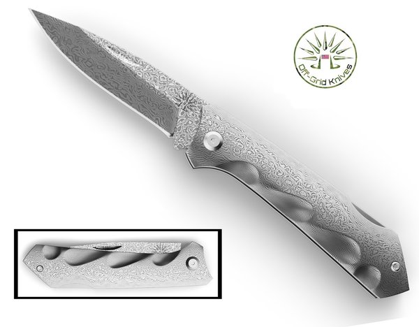 compact damascus folding knife