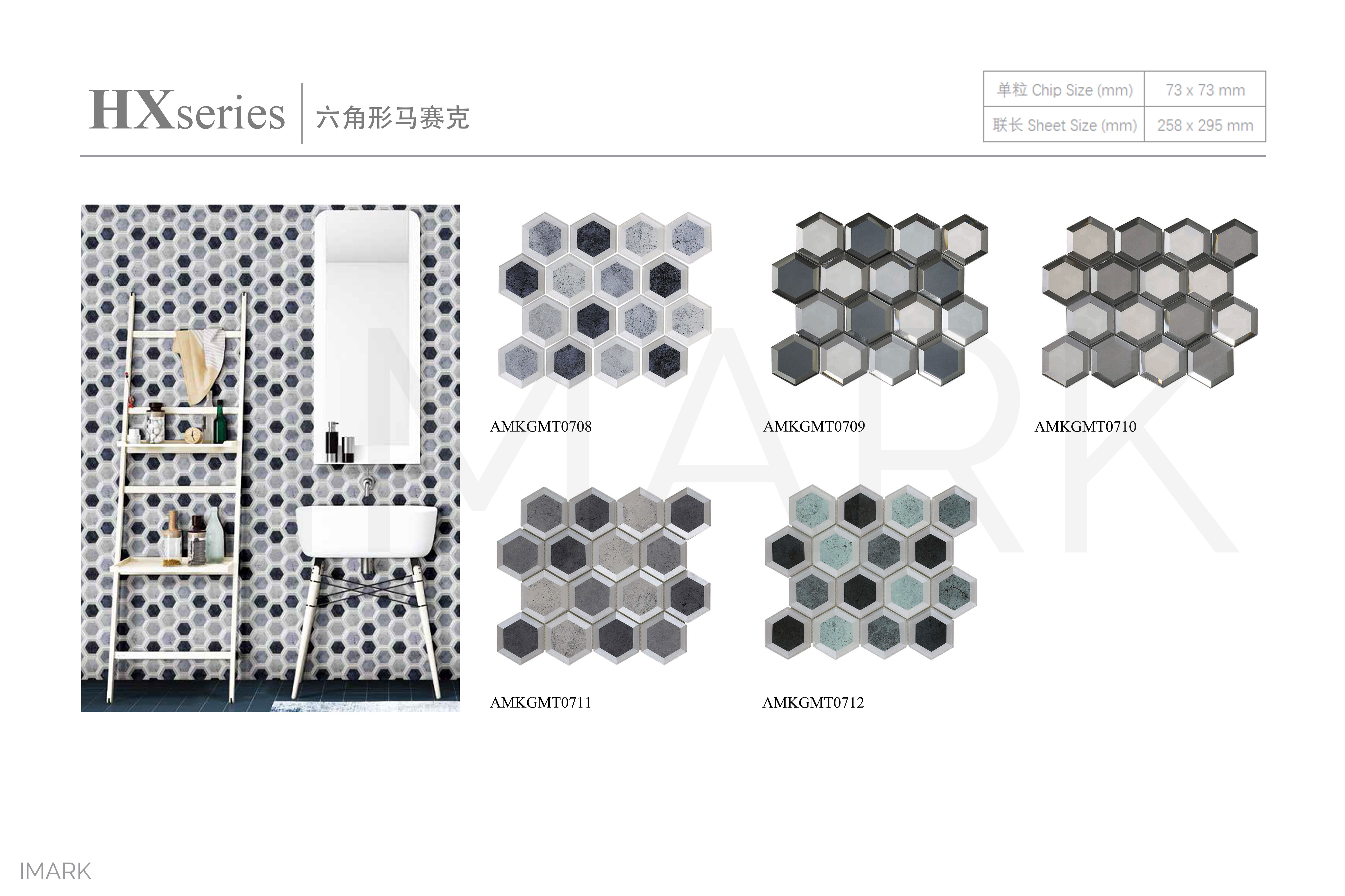 Hexagon Crystal Glass Mosaic Tile Factory