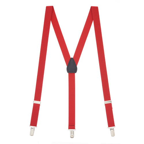 RED Y-Back Clip Suspenders - 1 Inch Wide | SuspenderStore
