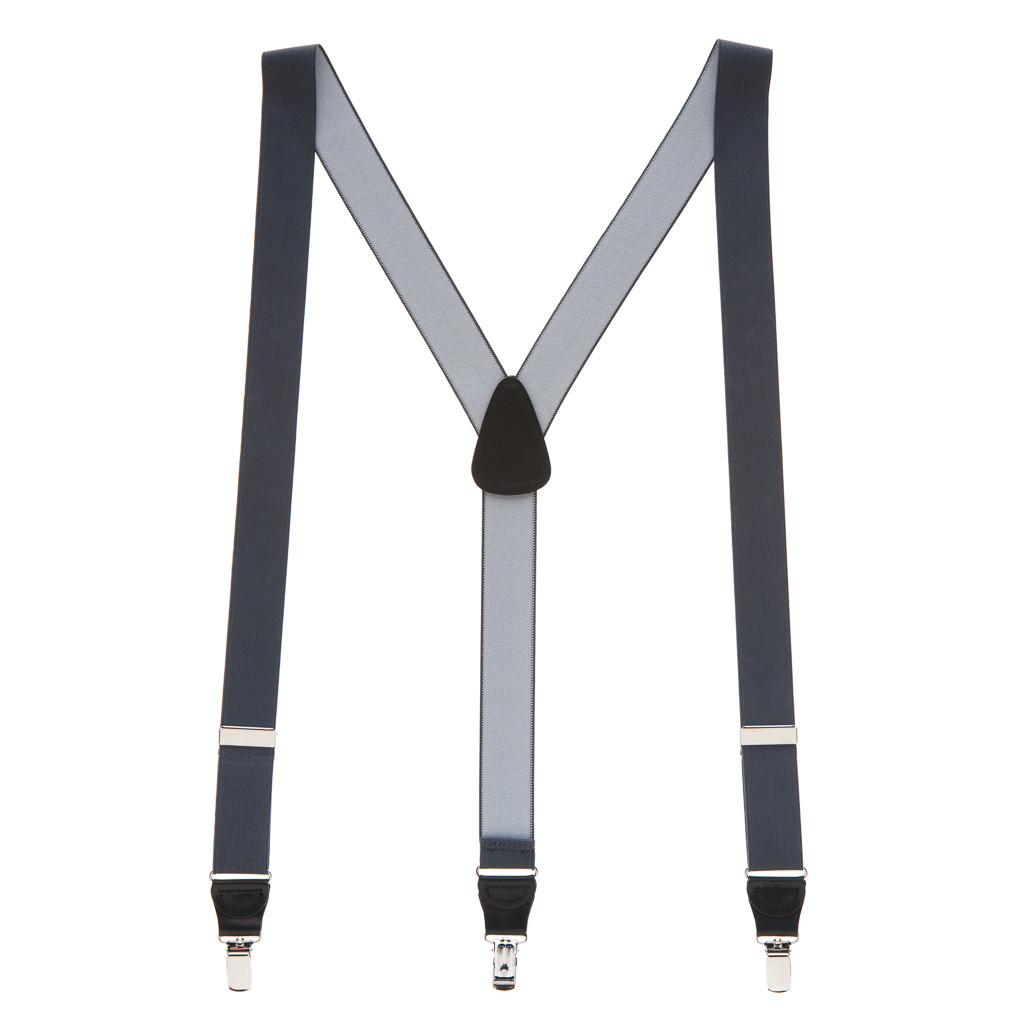 DARK GREY Suspenders - 1.25 Inch Y-Back Clip | SuspenderStore