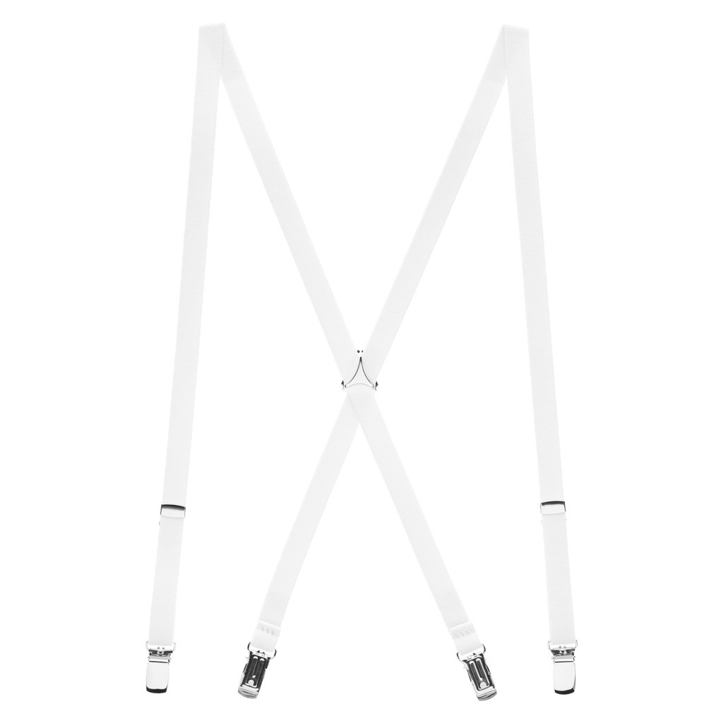 WHITE Thin SuspendersSuspenderStore
