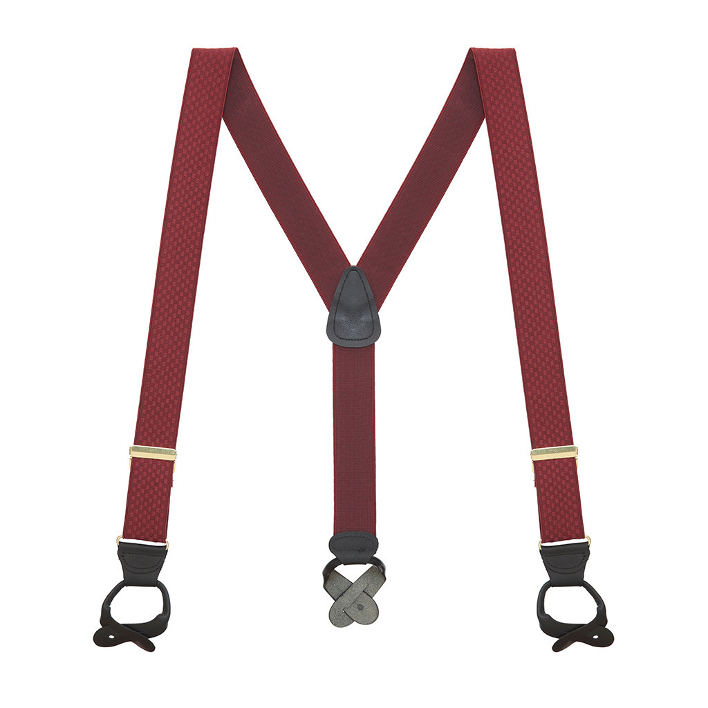 Dress Suspenders for Men, Jacquard Checkered Button SuspenderStore