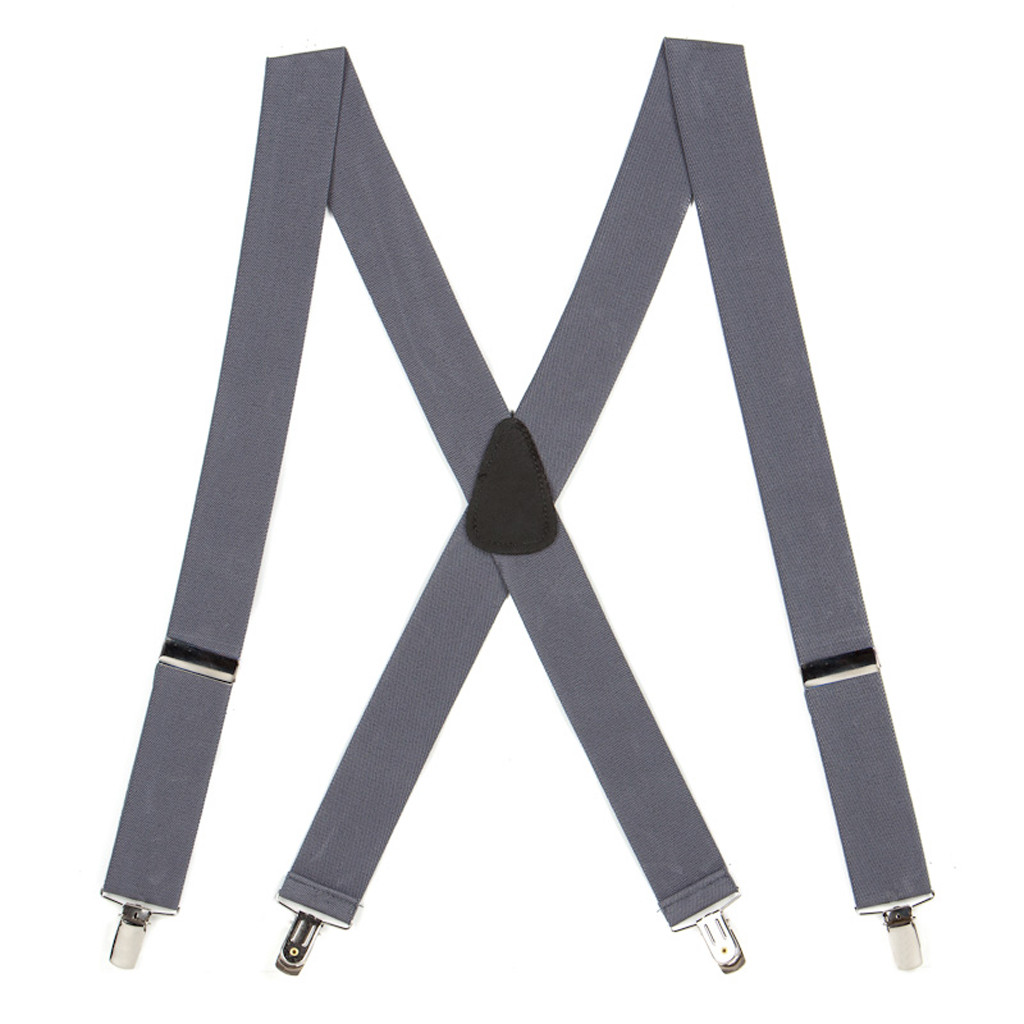 DARK GREY 1.5 Inch Wide Clip Suspenders | SuspenderStore