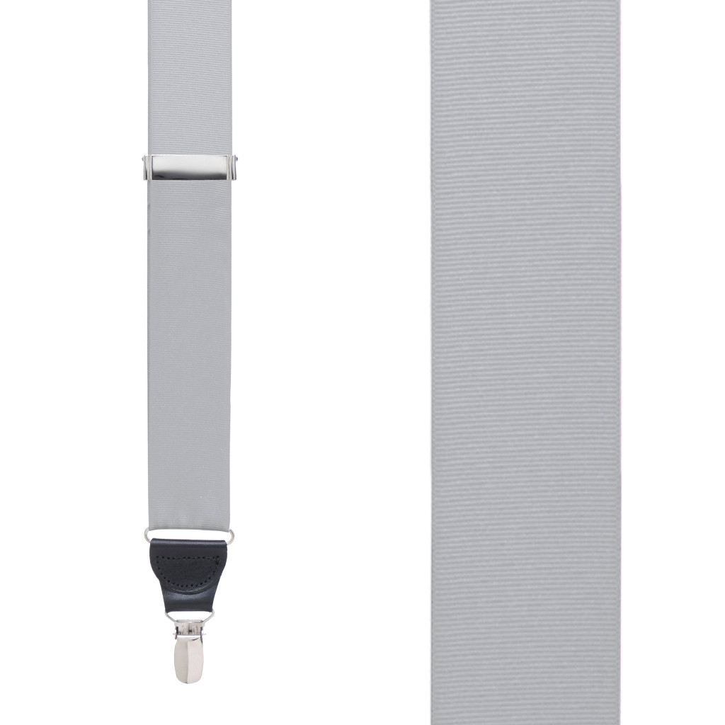 Light grey Grosgrain Suspenders Clip SuspenderStore