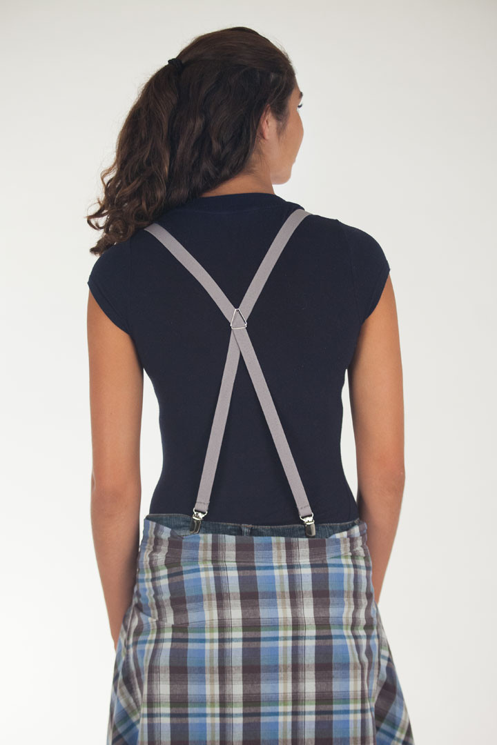 Grey THIN Suspenders SuspenderStore