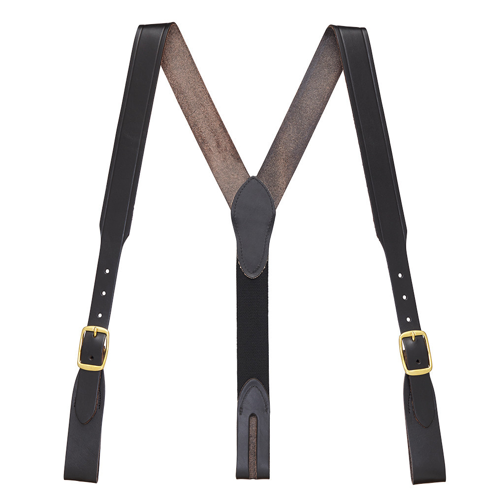 Handcrafted Western Leather Suspenders Plain Belt Loop SuspenderStore