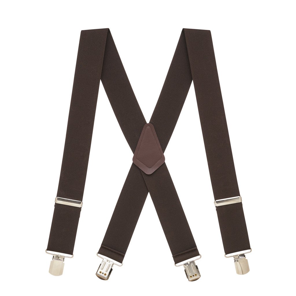 Suspenderstore Men's 2 Inch Wide Pin Clip Suspenders - Brown for sale ...