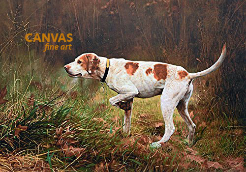 Charles Frace 'On Point' Dog Hunting Canvas Artist Proof L/E Charles Frace 'On Point' Dog Hunting Canvas Artist Proof L/E