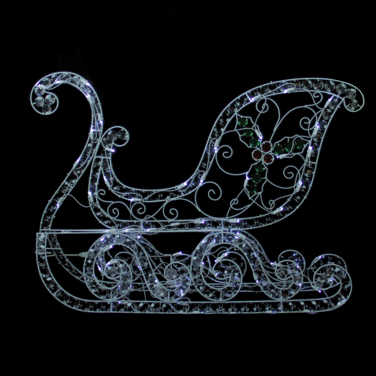 40 quot clear acrylic led lighted christmas sleigh outdoor pre lit collapsible christmas tree