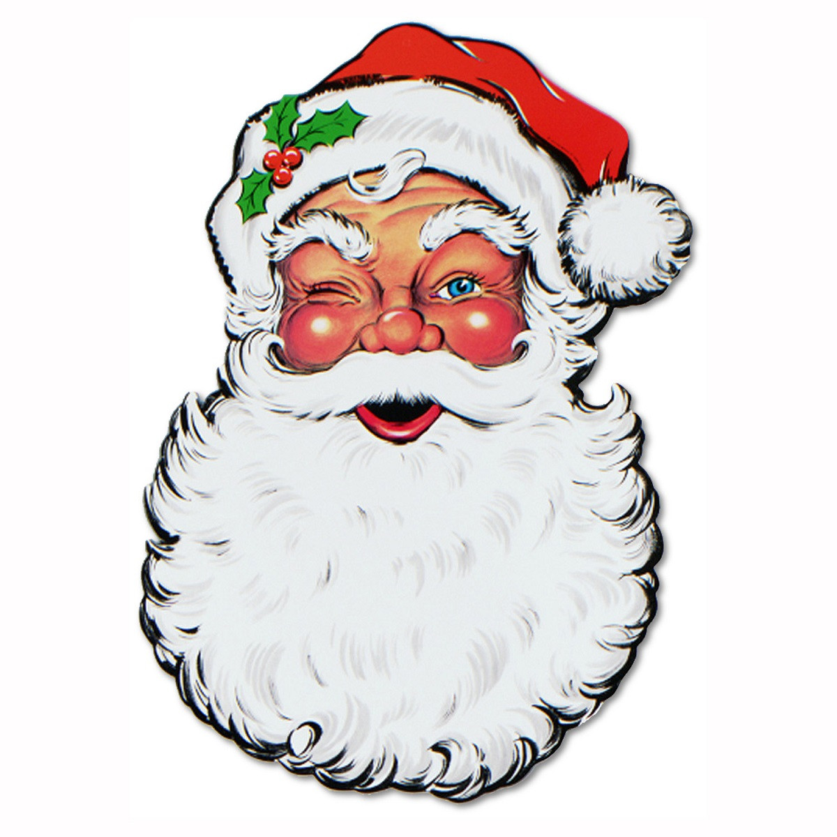 Pack Of 12 Double Sided Traditional Santa Claus Face Cutout Christmas Pack Of 12 Double Sided Traditional Santa Claus Face Cutout Christmas