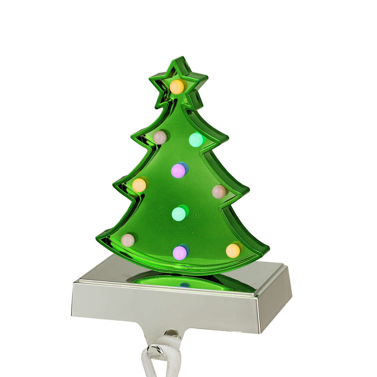 725 battery operated led multi color lighted green christmas tree stocking holder 32269894 - Battery Operated Christmas Trees 725 battery operated led multi color lighted green christmas tree stocking holder 32269894 - Battery Operated Christmas Trees