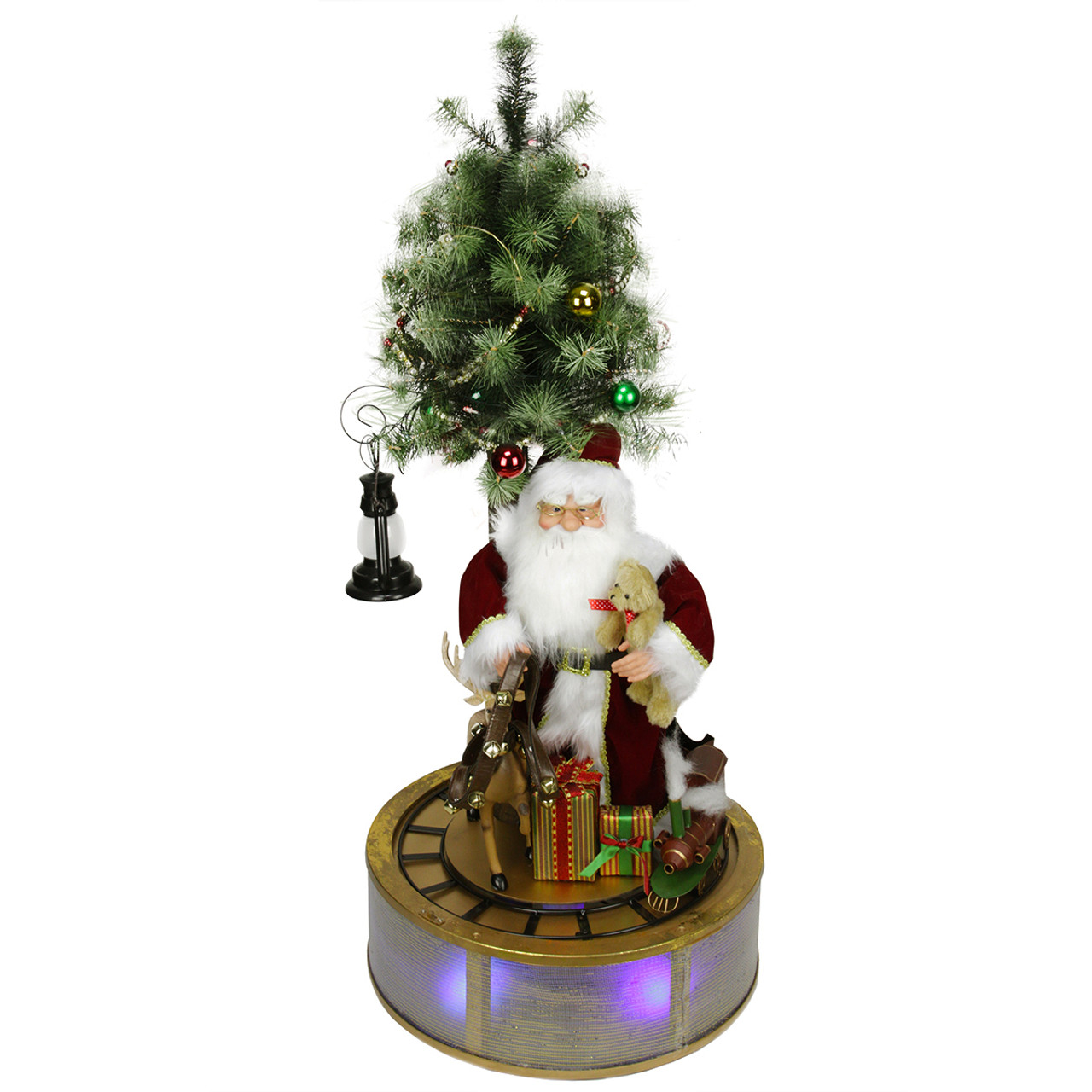4 animated and musical lighted led santa claus with tree and rotating train christmas decor 31422213 - Musical Animated Christmas Decorations 4 animated and musical lighted led santa claus with tree and rotating train christmas decor 31422213 - Musical Animated Christmas Decorations