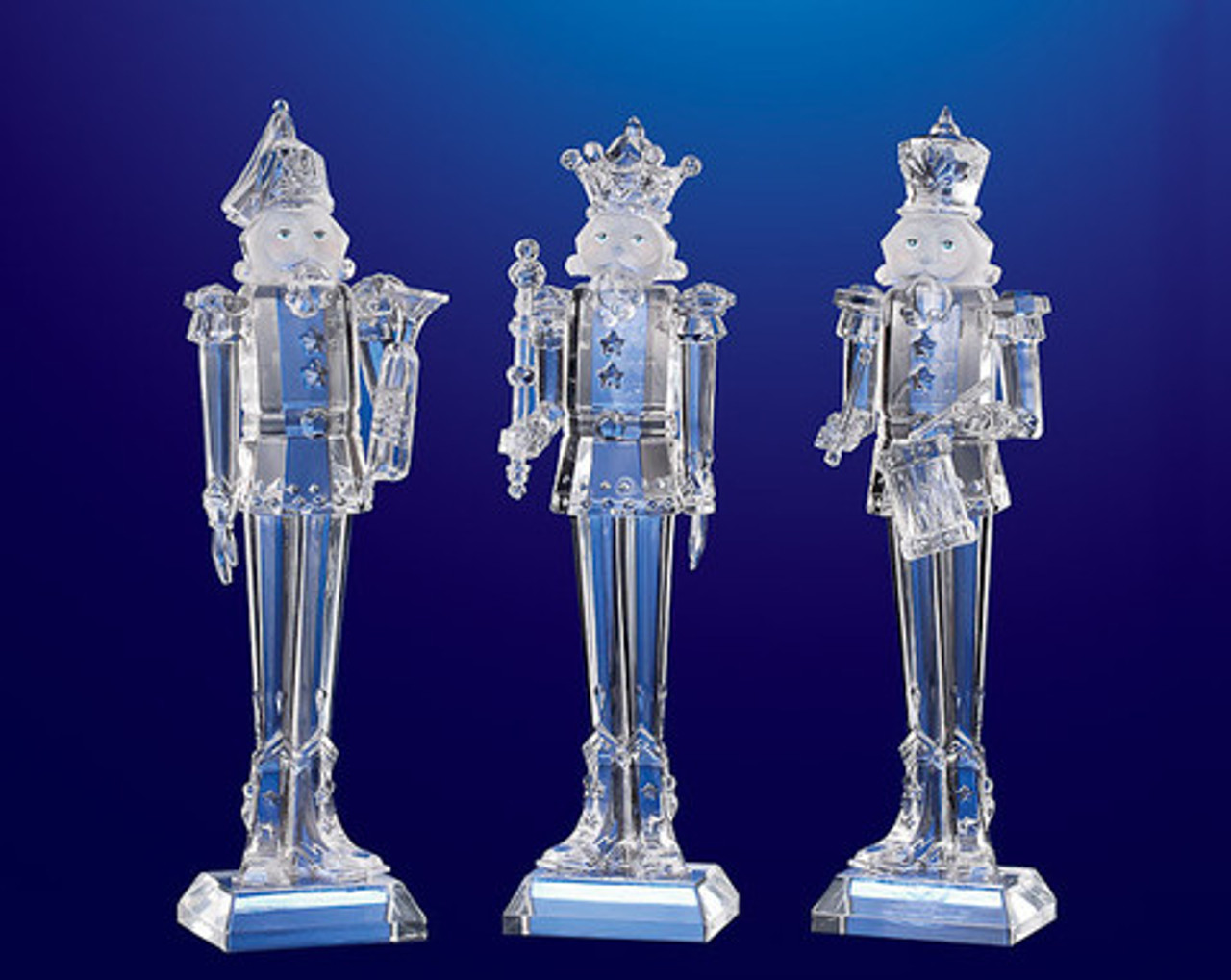 Pack of 6 Icy Crystal Decorative Christmas Nutcrackers 9"  Christmas