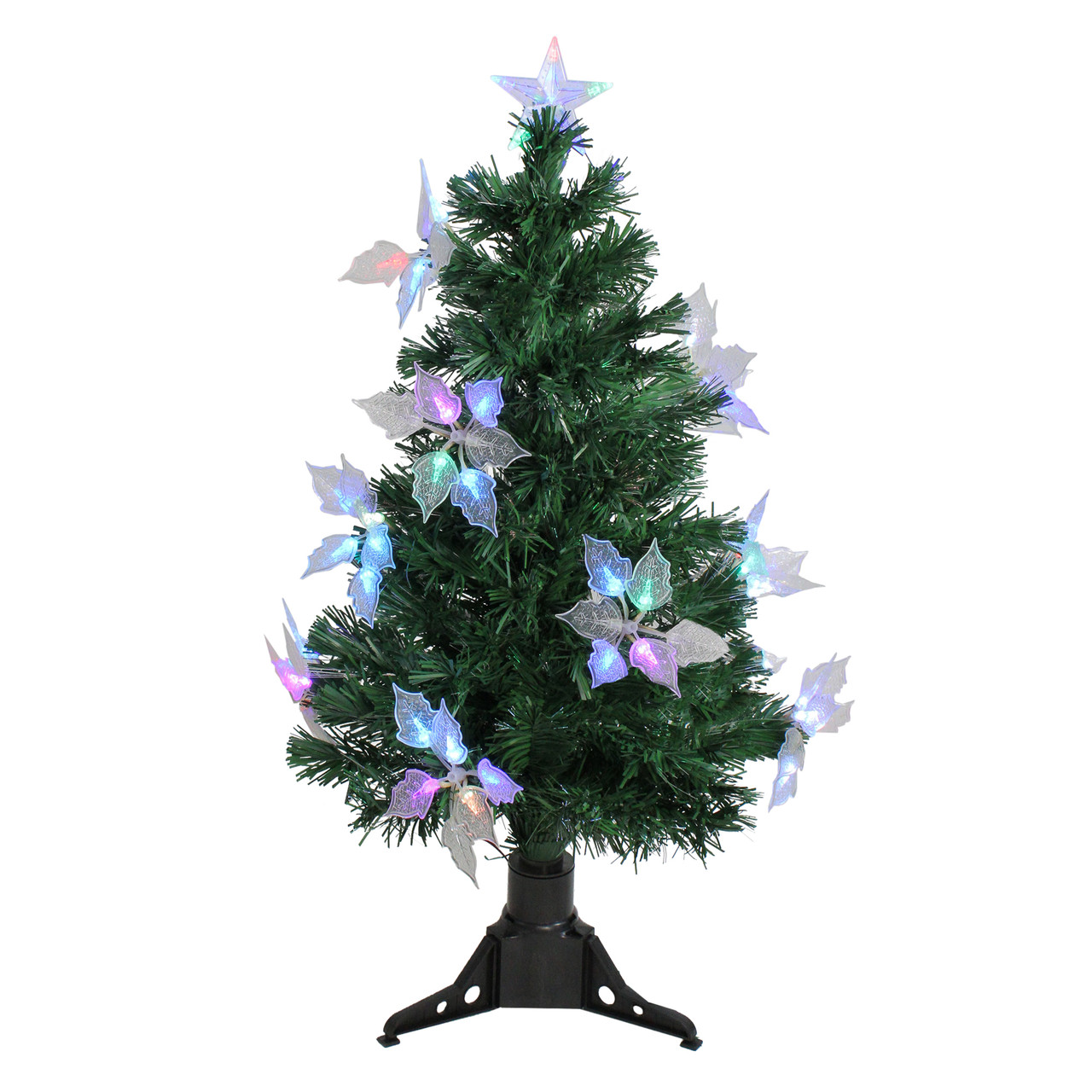 3 Pre Lit Fiber Optic Artificial Christmas Tree With Flowers 3 Pre Lit Fiber Optic Artificial Christmas Tree With Flowers