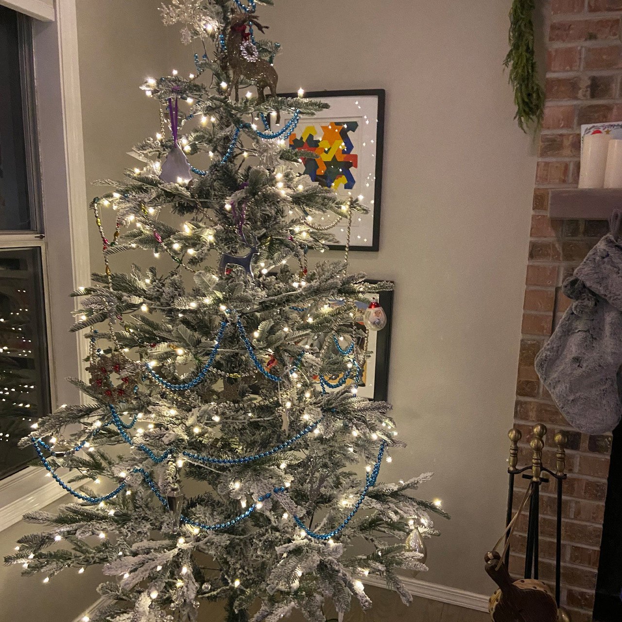 75 Pre Lit Noble Fir Flocked Artificial Christmas Tree 75 Pre Lit Noble Fir Flocked Artificial Christmas Tree