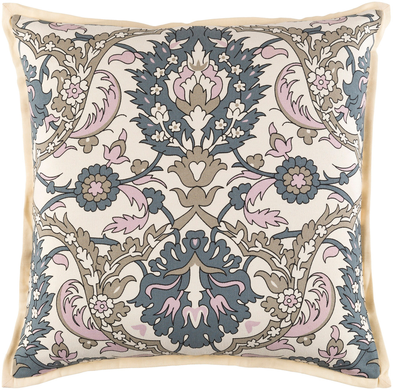 18? Blush Pink, Blue Gray, Olive Green & Beige Woven Decorative Throw Pillow Christmas Central