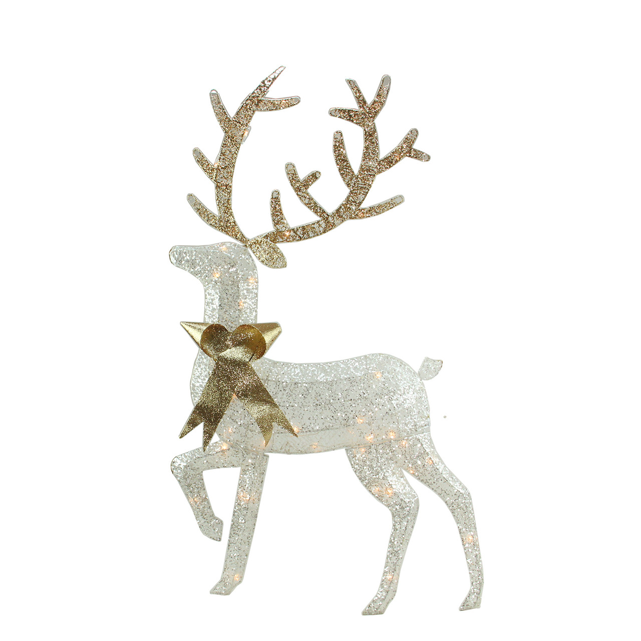 46 lighted 2 d silver glitter reindeer christmas yard art decoration 32277511 - Lighted Animals Christmas Decoration 46 lighted 2 d silver glitter reindeer christmas yard art decoration 32277511 - Lighted Animals Christmas Decoration