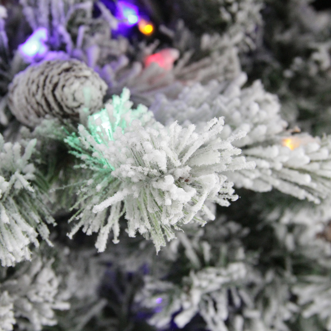 9 Pre Lit Flocked Victoria Pine Multi Function LED Artificial 9 Pre Lit Flocked Victoria Pine Multi Function LED Artificial
