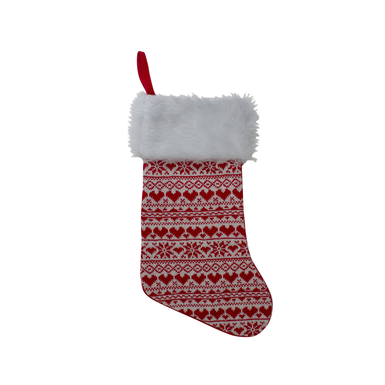 15 red and white heart and snowflake knit christmas stocking with white faux fur cuff 32585036 - White Knit Christmas Stockings 15 red and white heart and snowflake knit christmas stocking with white faux fur cuff 32585036 - White Knit Christmas Stockings
