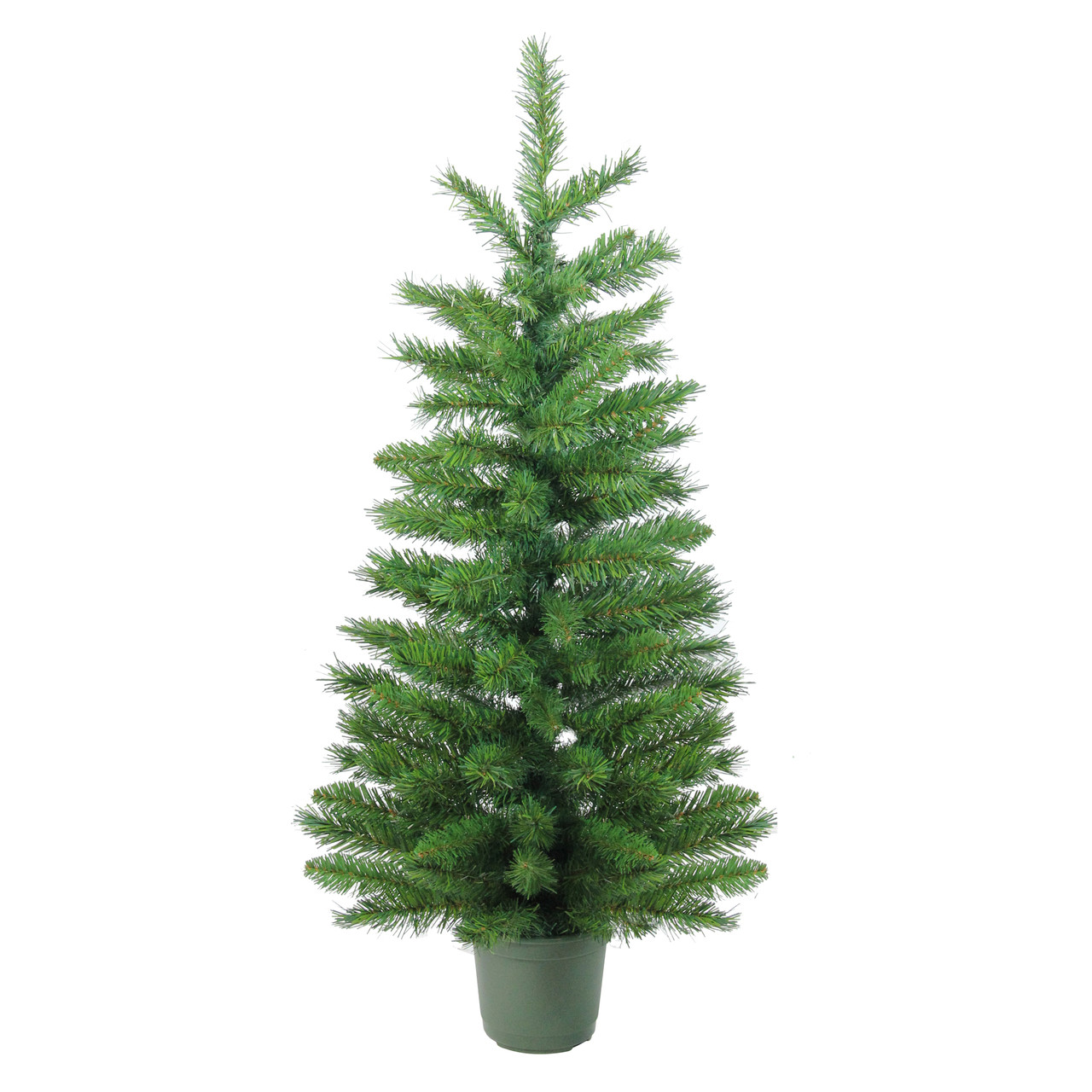 4' Slim Green Walkway Artificial Potted Christmas Tree Unlit