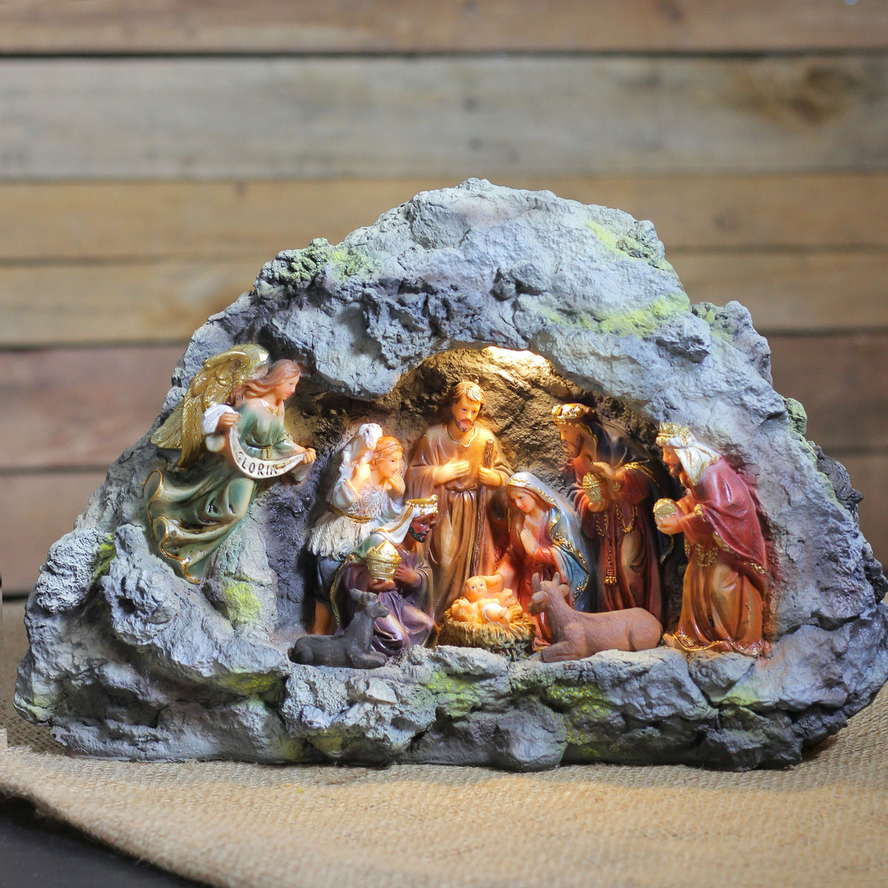 14.5" Traditional Religious Christmas Nativity Scene in a ...