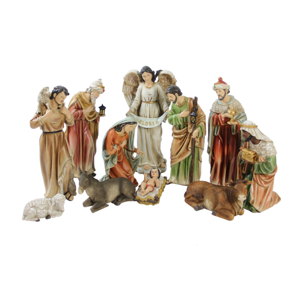 11-Piece Traditional Religious Christmas Nativity Set With Removable ...