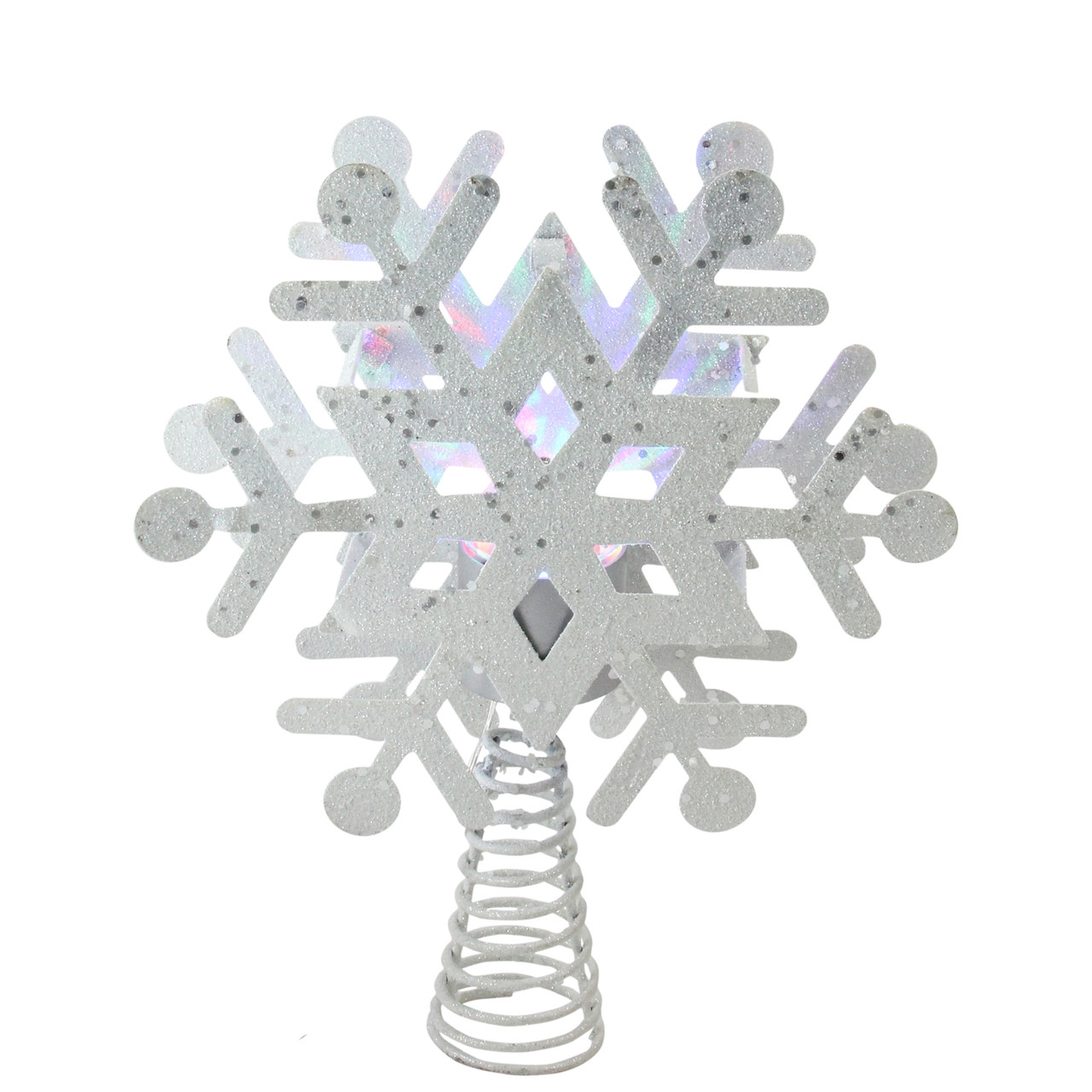11.5" LED Lighted Decorative Snowflake Christmas Tree Topper with Projector | Christmas Central