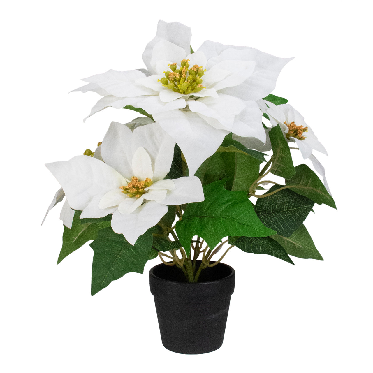 14 5 creamy white artificial christmas poinsettia flower plant in a