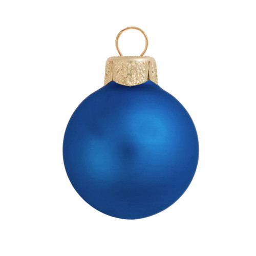 28ct Matte Delft Blue Glass Ball Christmas Ornaments 2 28ct Matte Delft Blue Glass Ball Christmas Ornaments 2