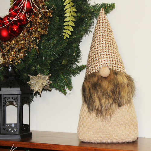 16&quot; Natural Decorative Christmas Gnome Tabletop Figure | Christmas Central