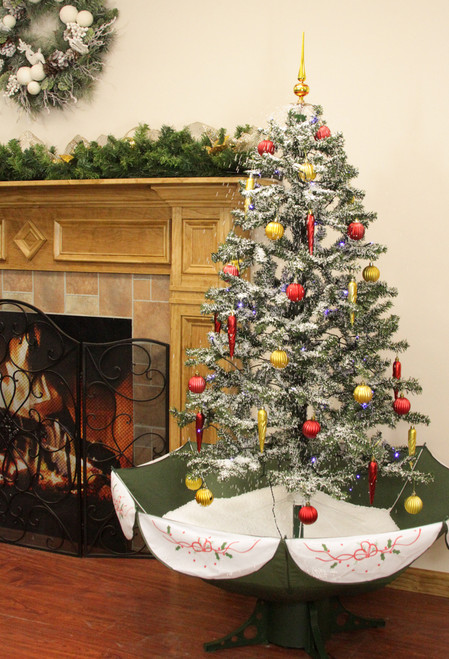 5.5' Pre-Lit Musical Snowing Artificial Christmas Tree With Umbrella 5.5' Pre-Lit Musical Snowing Artificial Christmas Tree With Umbrella Base - Blue LED Lightss - 31366621 - 5.5' Pre-Lit Musical Snowing Artificial Christmas Tree With Umbrella