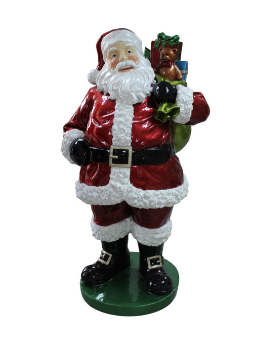 63" Commercial Grade Standing Santa Claus with Presents Fiberglass