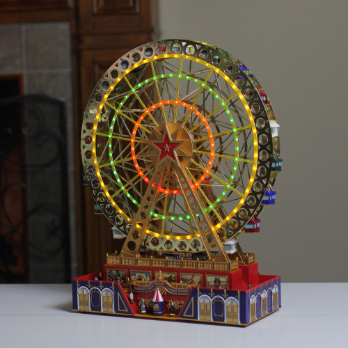 15" Mr Christmas Animated Musical LED Lighted World's Fair Grand Ferris